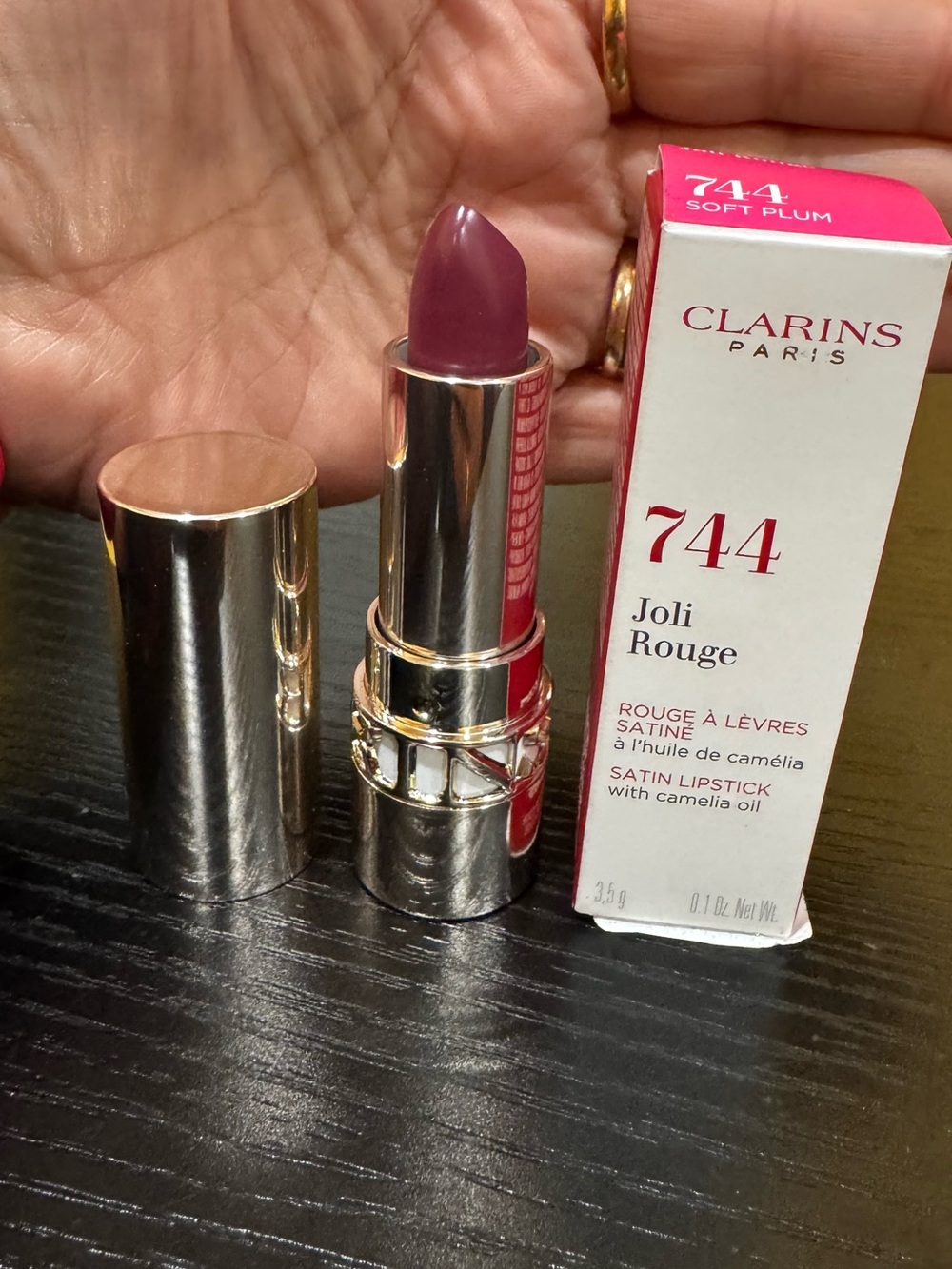 Clarins Joli Rouge Satin Lipstick 744 Soft Plum - Deep Plum Shade